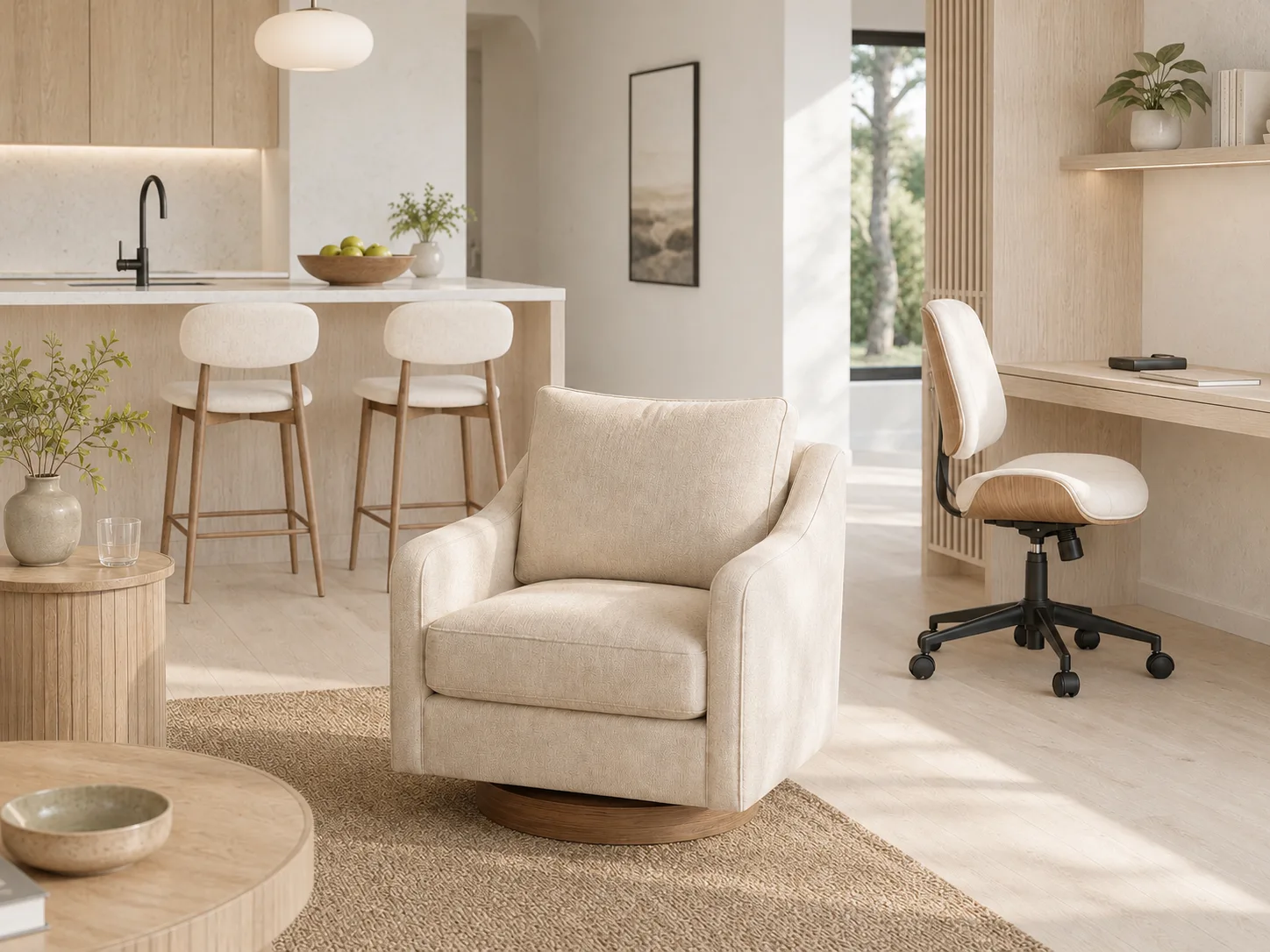 Accent chair in a warm modern living space